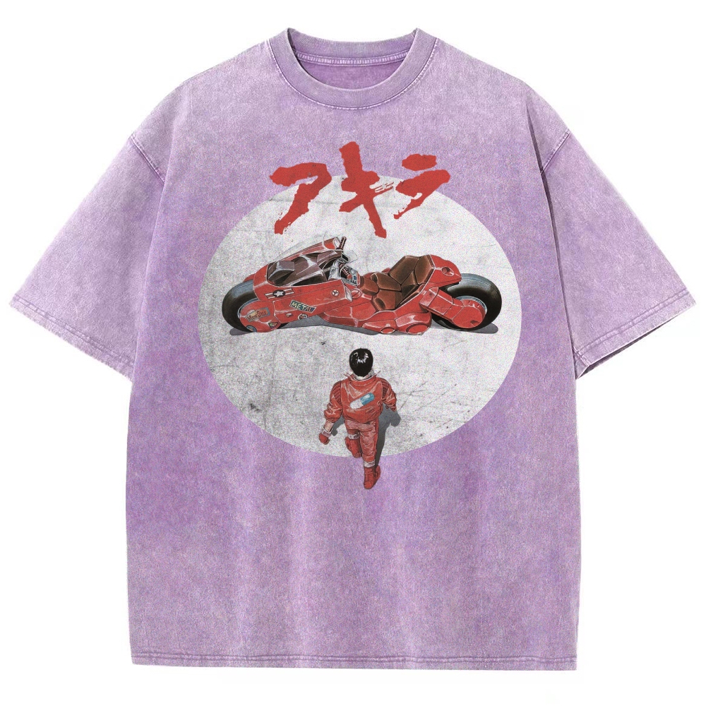 Cyberpunk Motorcycle & Lone Hero Washed T-Shirt