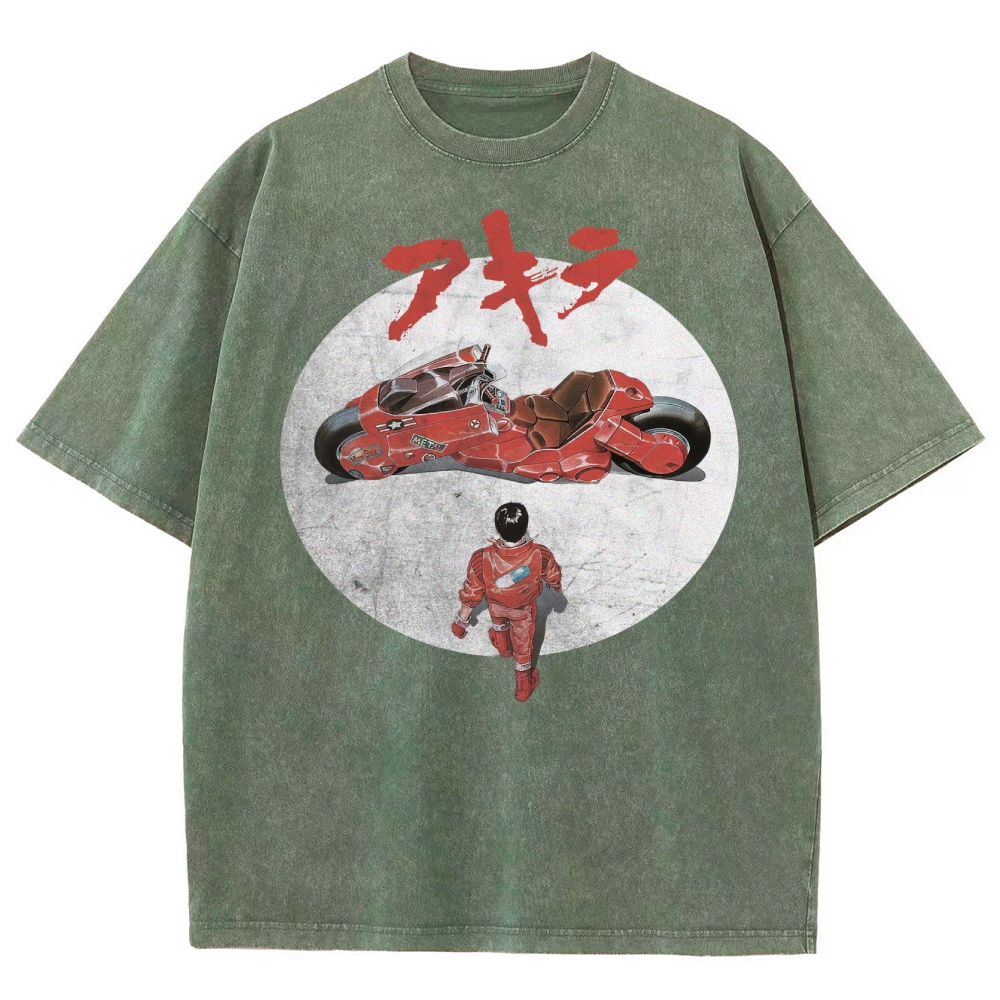 Cyberpunk Motorcycle & Lone Hero Washed T-Shirt