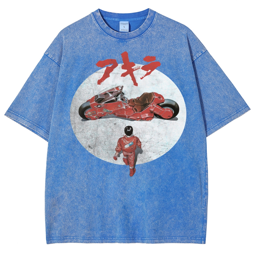 Cyberpunk Motorcycle & Lone Hero Washed T-Shirt