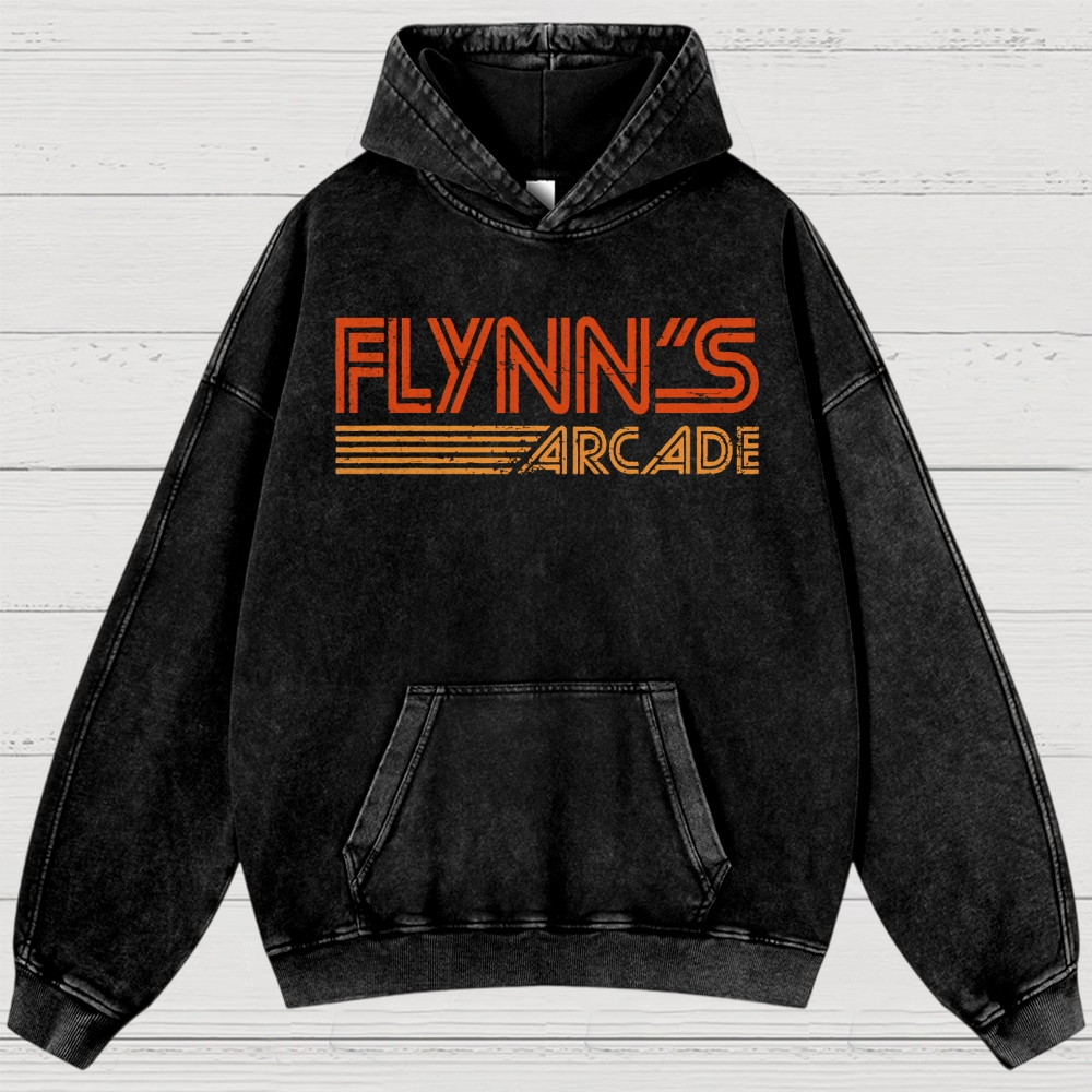 Vintage Sci-Fi Gaming Lounge Washed Hoodies 