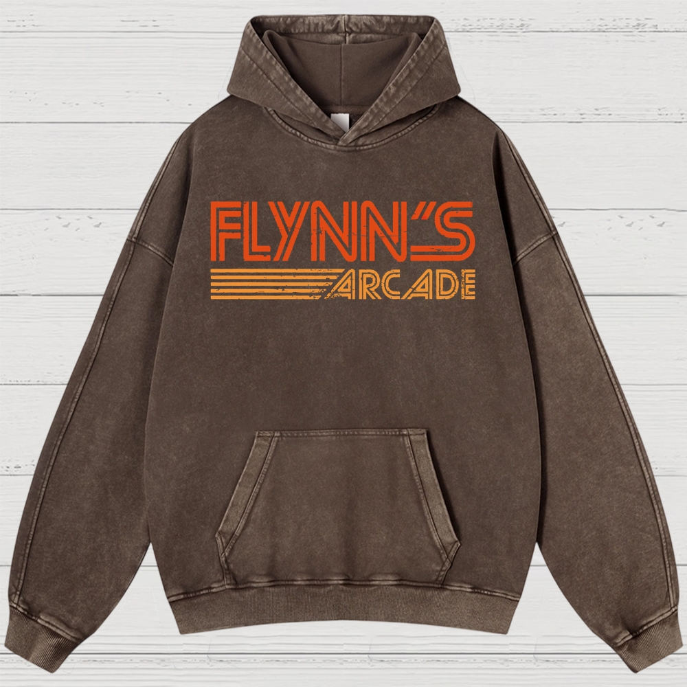 Vintage Sci-Fi Gaming Lounge Washed Hoodies 