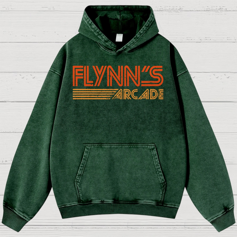 Vintage Sci-Fi Gaming Lounge Washed Hoodies 