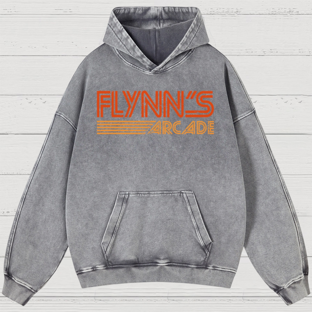 Vintage Sci-Fi Gaming Lounge Washed Hoodies 