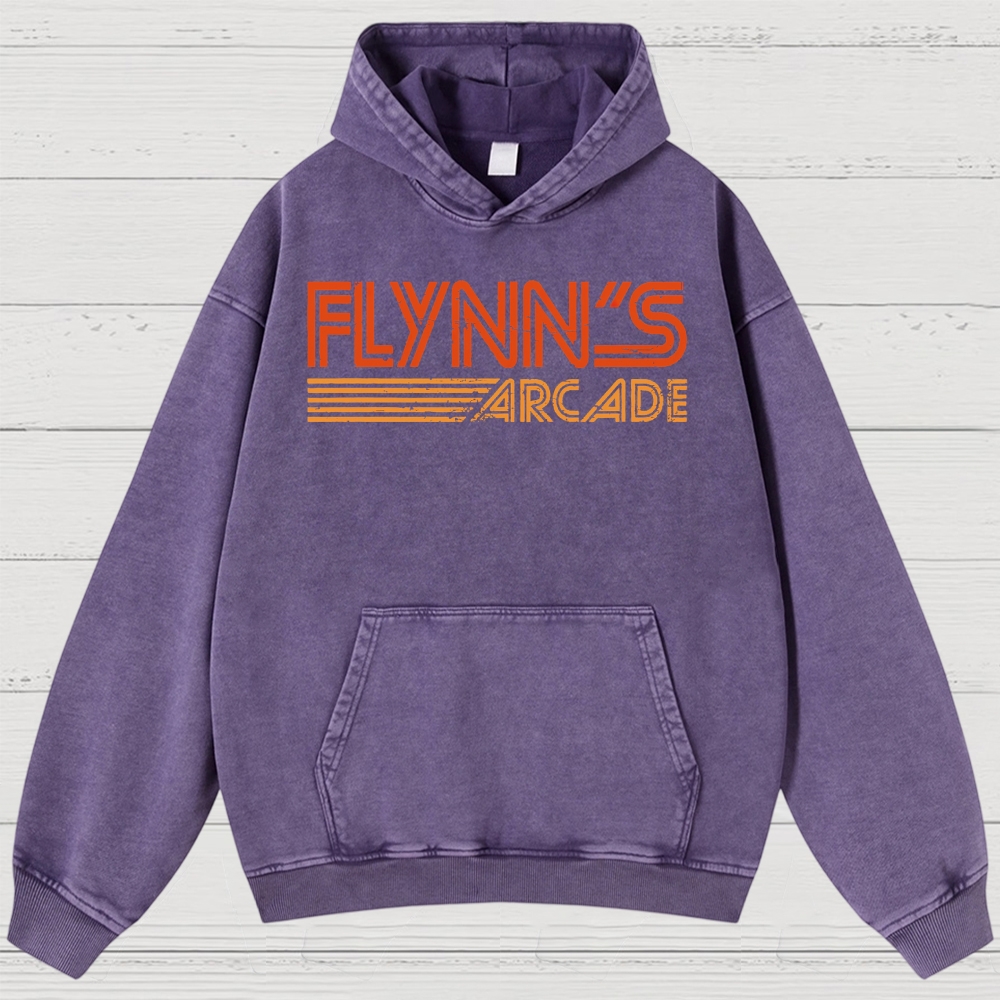 Vintage Sci-Fi Gaming Lounge Washed Hoodies 