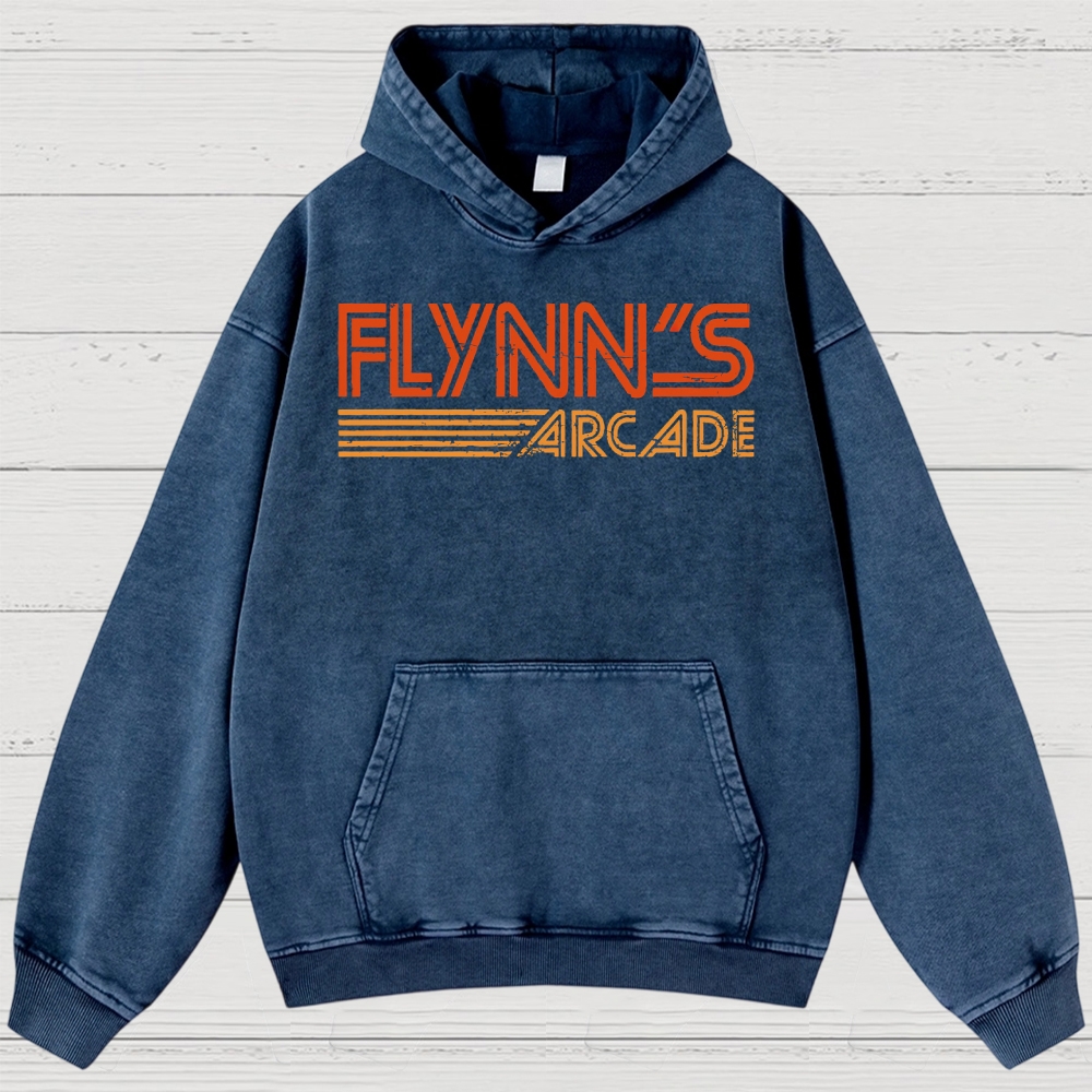 Vintage Sci-Fi Gaming Lounge Washed Hoodies 