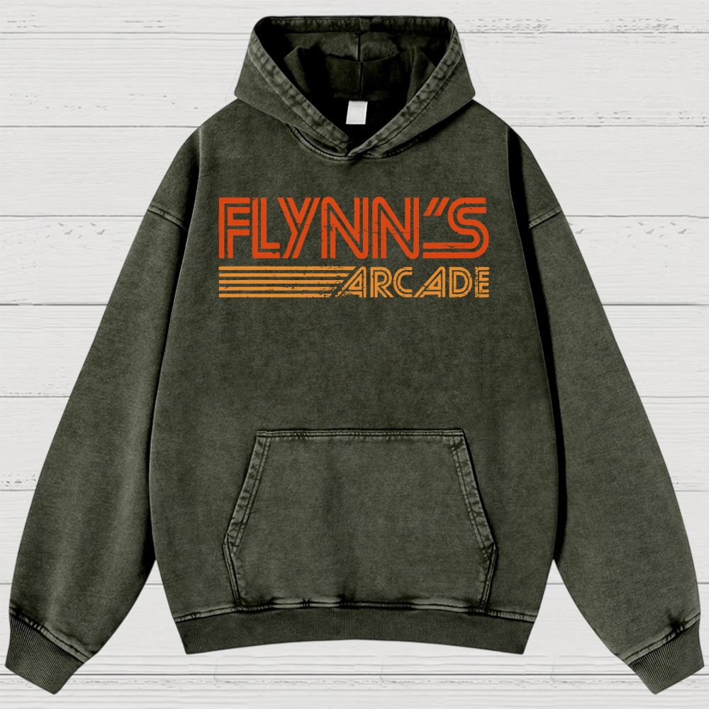 Vintage Sci-Fi Gaming Lounge Washed Hoodies 