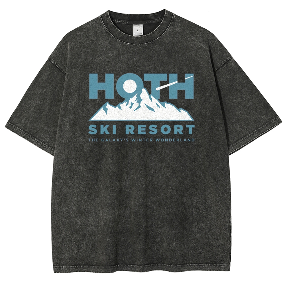 Sci-Fi Winter Resort Graphic Retro Washed T-Shirt