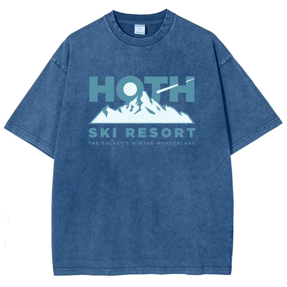 Sci-Fi Winter Resort Graphic Retro Washed T-Shirt