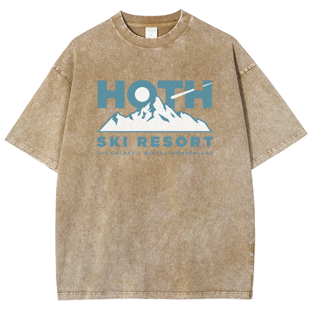 Sci-Fi Winter Resort Graphic Retro Washed T-Shirt