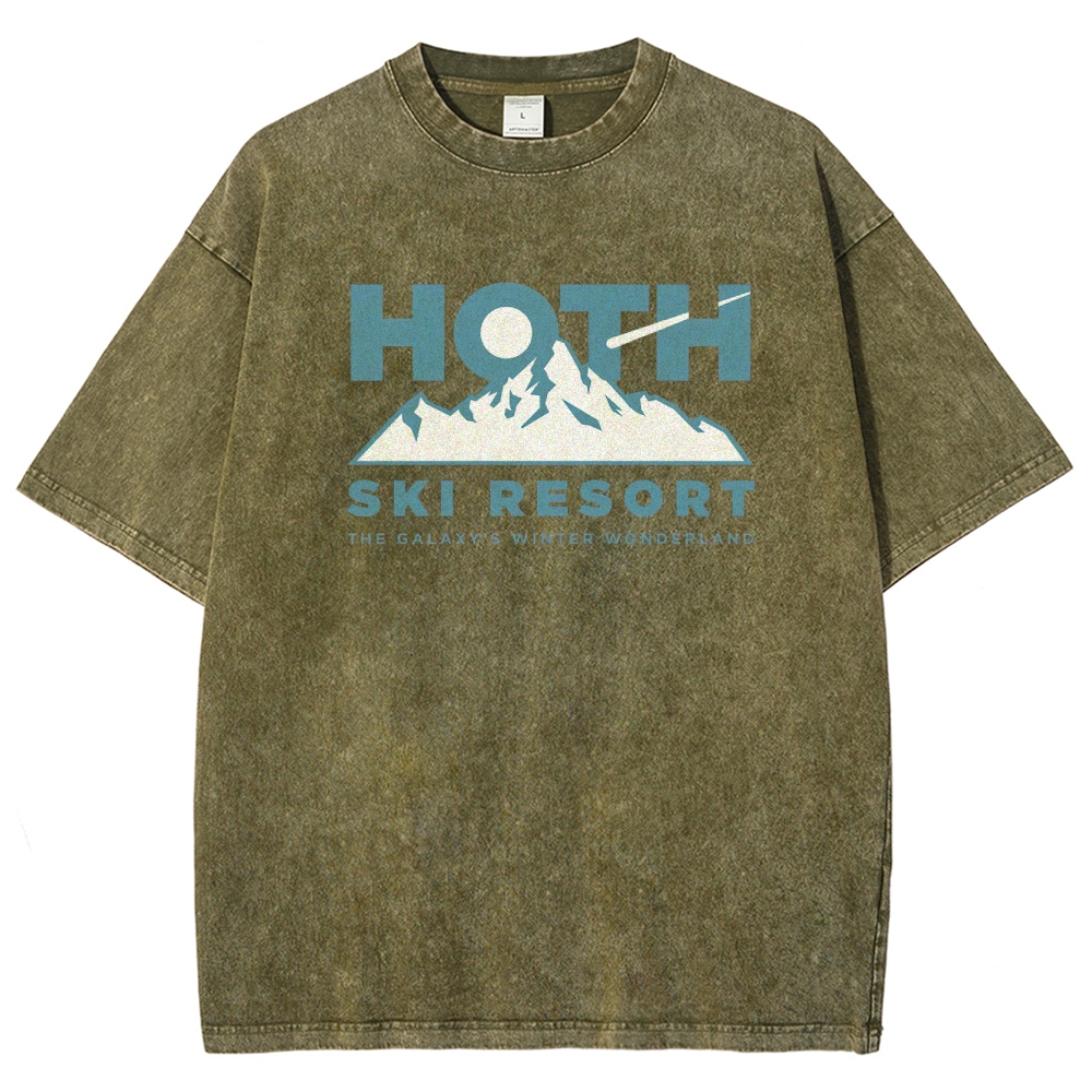 Sci-Fi Winter Resort Graphic Retro Washed T-Shirt