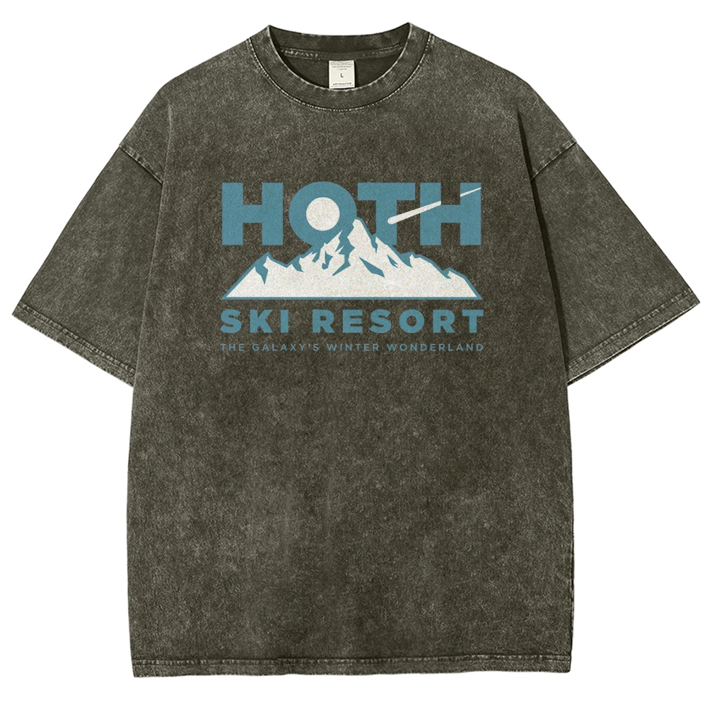 Sci-Fi Winter Resort Graphic Retro Washed T-Shirt
