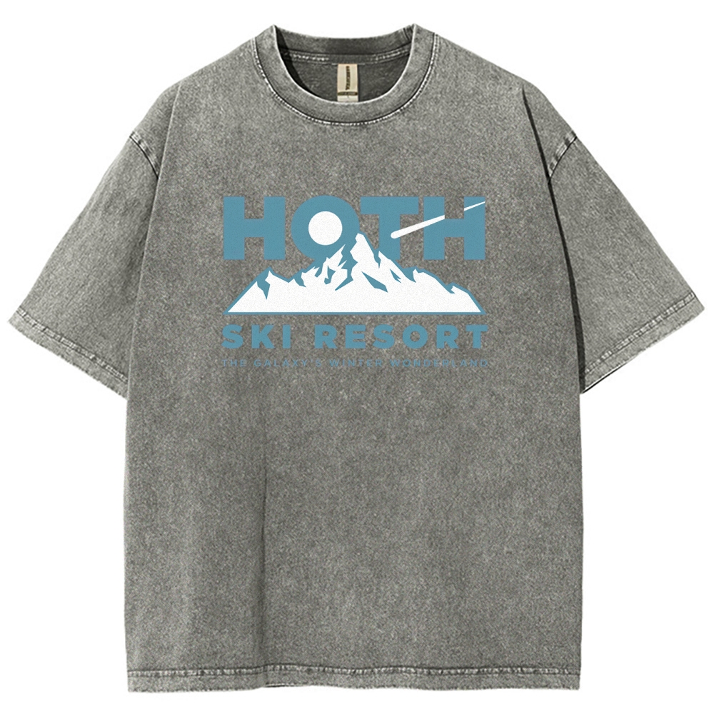 Sci-Fi Winter Resort Graphic Retro Washed T-Shirt