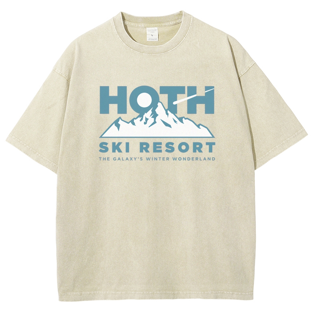 Sci-Fi Winter Resort Graphic Retro Washed T-Shirt