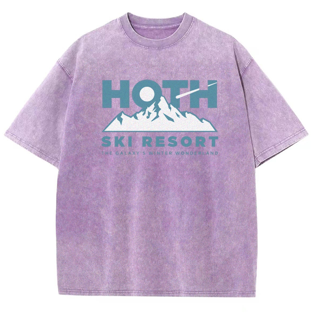 Sci-Fi Winter Resort Graphic Retro Washed T-Shirt
