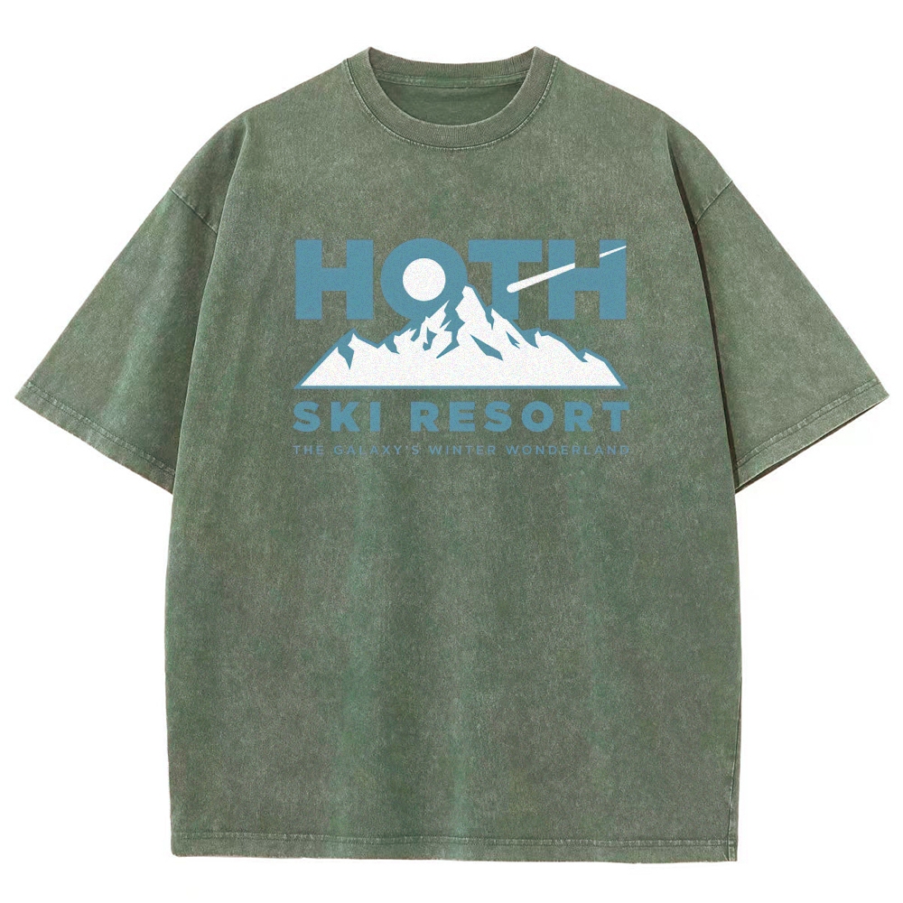Sci-Fi Winter Resort Graphic Retro Washed T-Shirt
