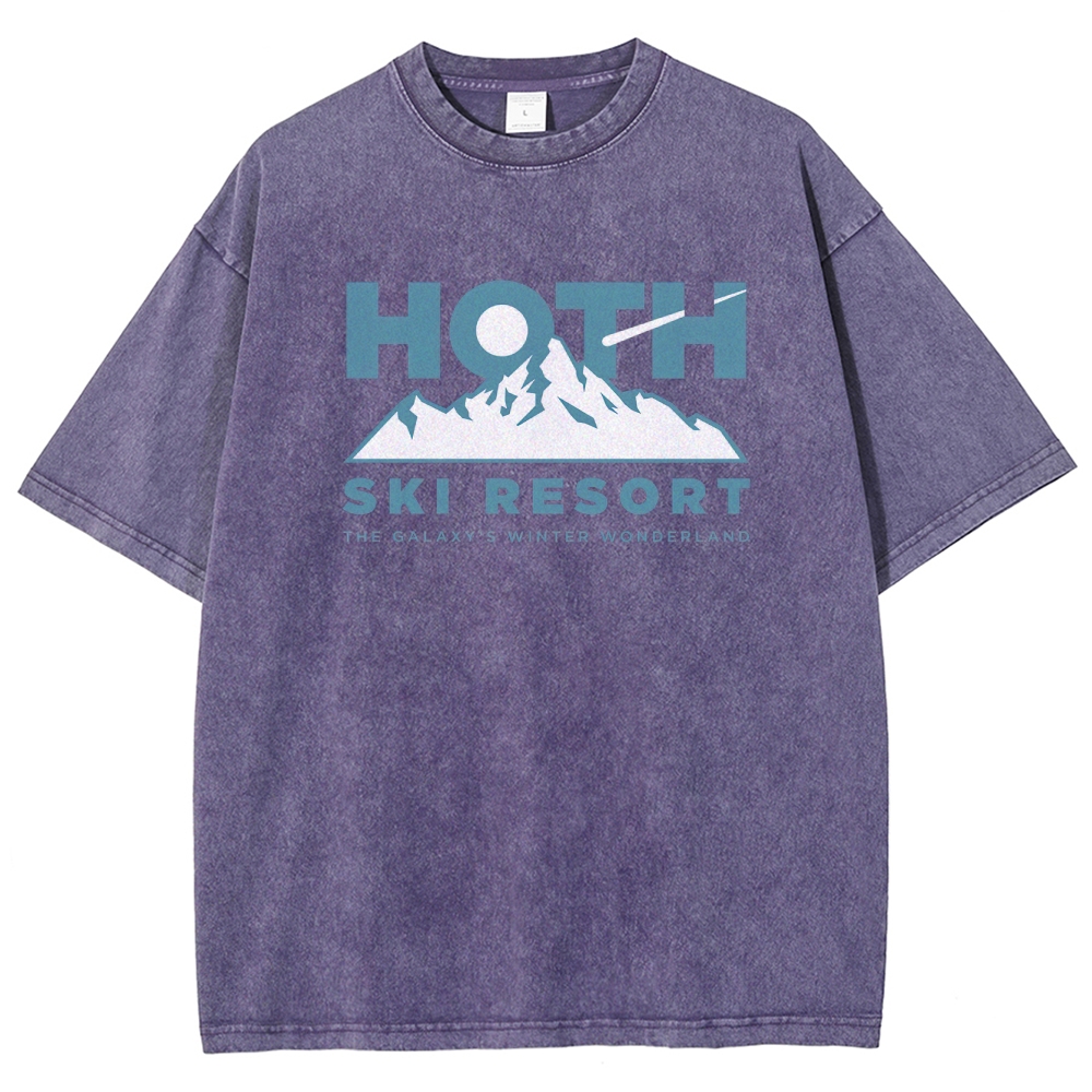 Sci-Fi Winter Resort Graphic Retro Washed T-Shirt