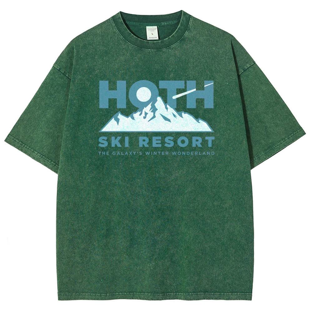 Sci-Fi Winter Resort Graphic Retro Washed T-Shirt