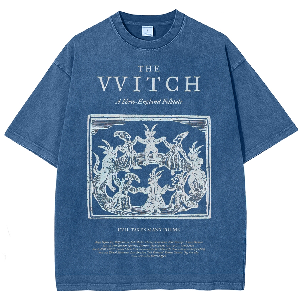 Folk Horror Witchcraft Graphic Retro Washed T-Shirt