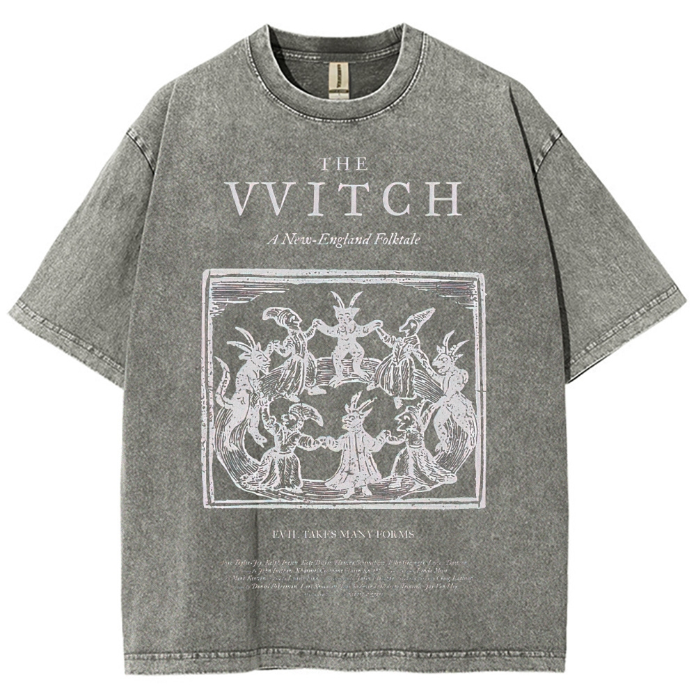 Folk Horror Witchcraft Graphic Retro Washed T-Shirt