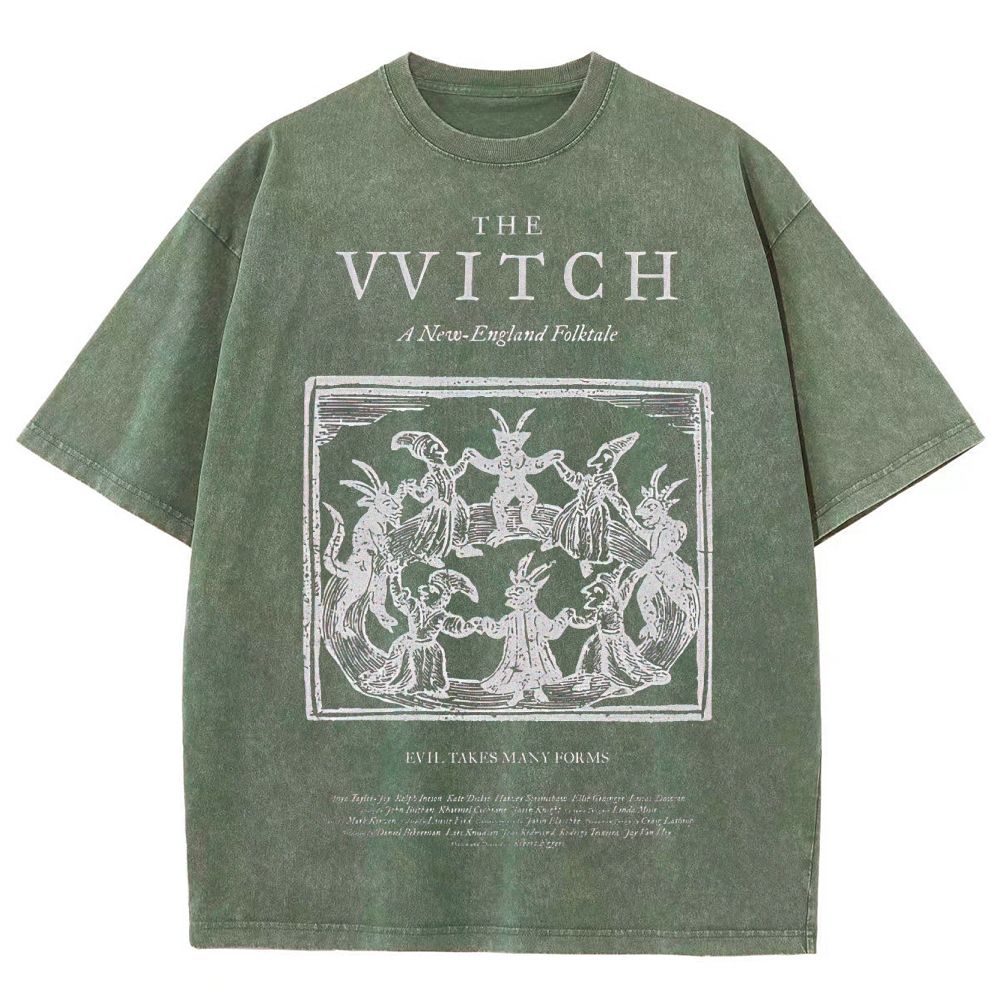 Folk Horror Witchcraft Graphic Retro Washed T-Shirt
