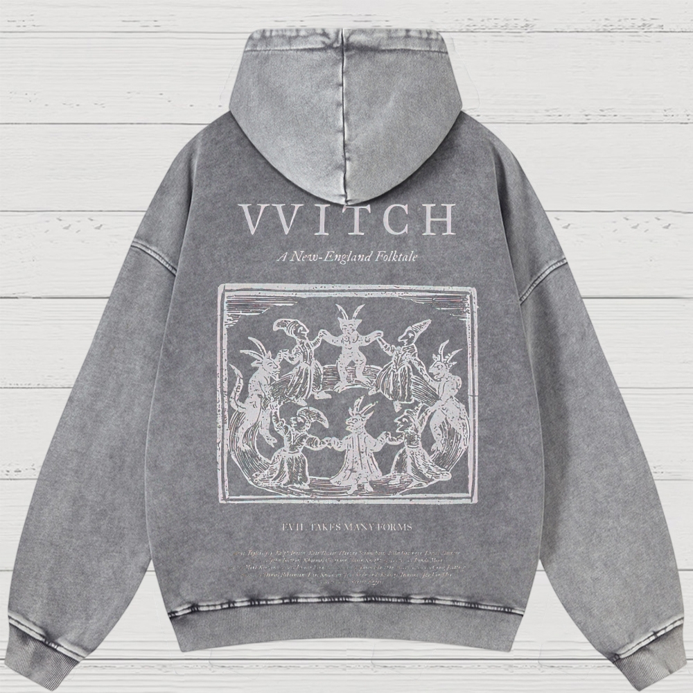 Folk Horror Witchcraft Graphic Retro Washed Hoodies