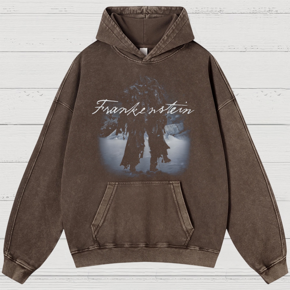 Gothic Horror Monster Graphic Retro Washed Hoodies