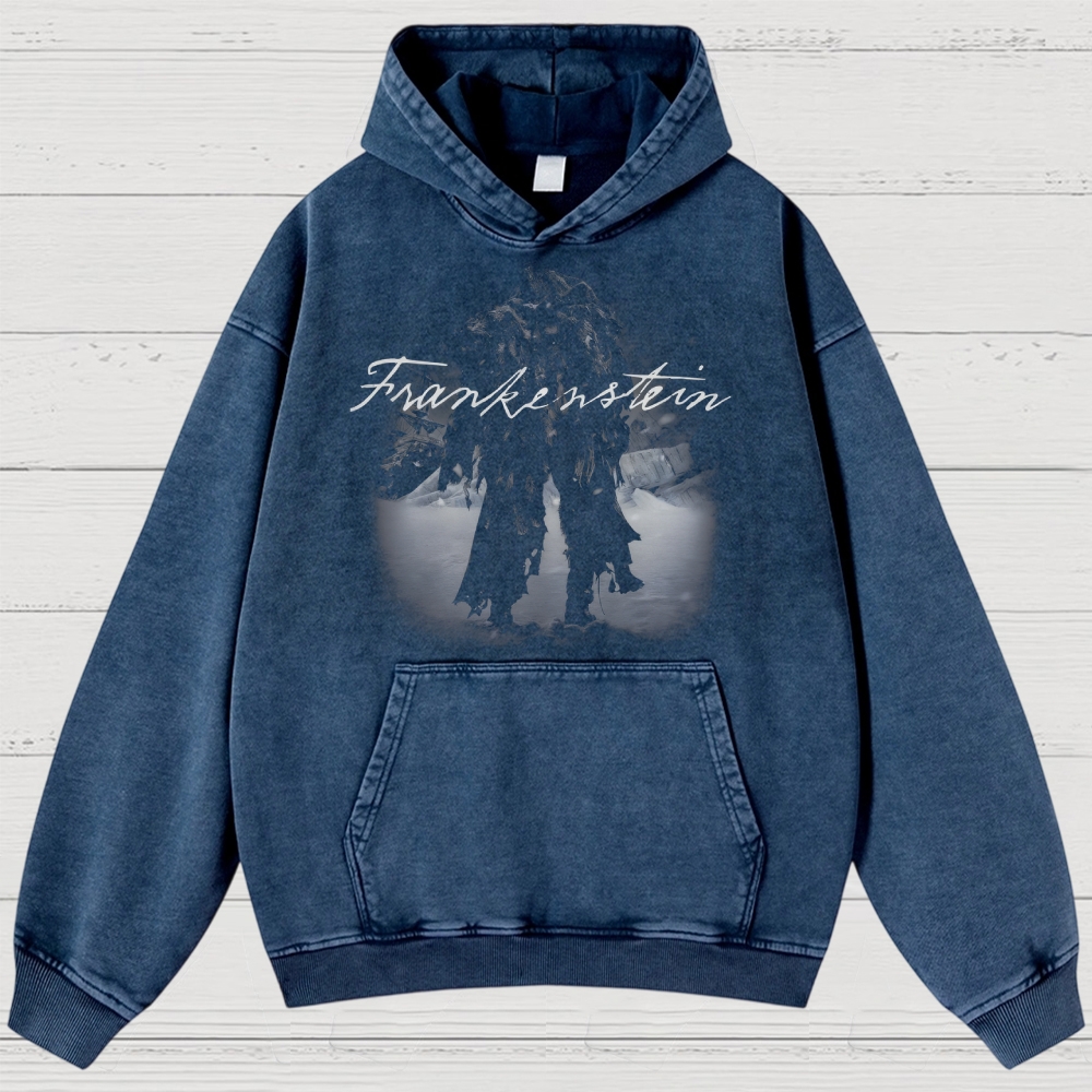 Gothic Horror Monster Graphic Retro Washed Hoodies