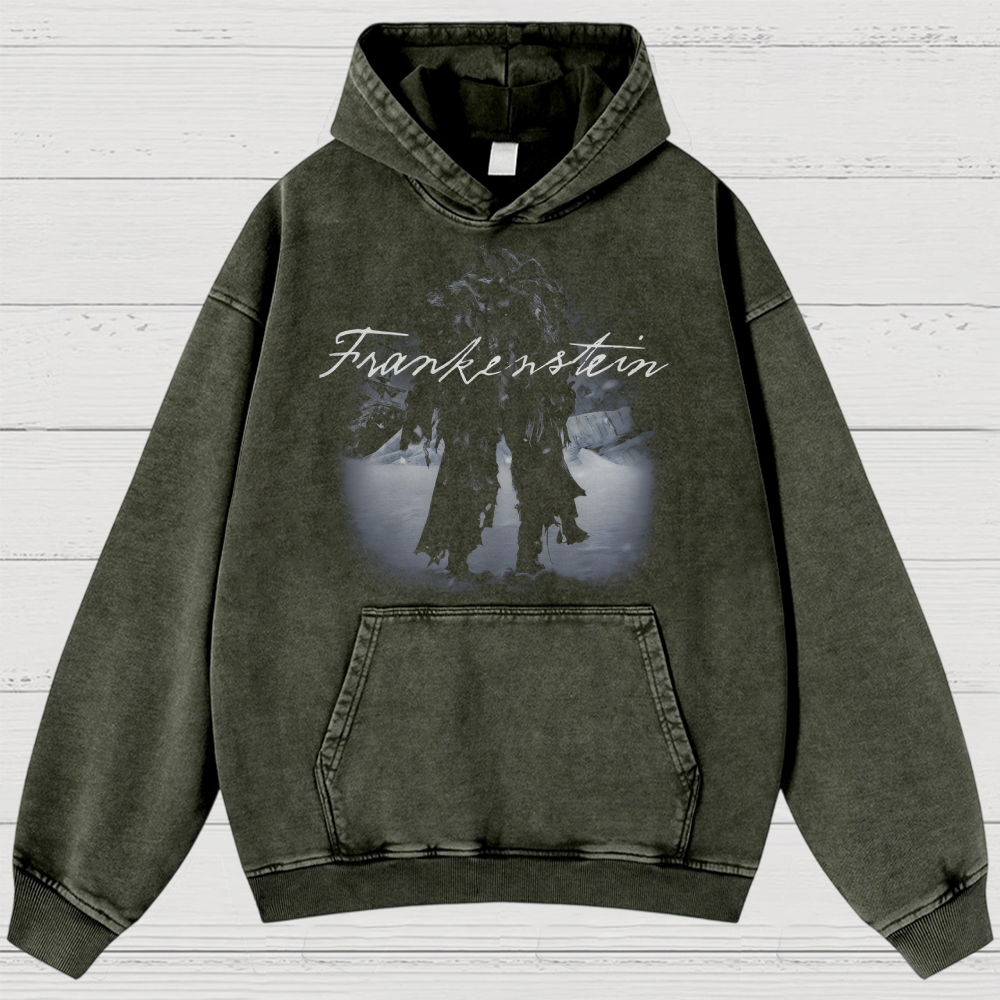 Gothic Horror Monster Graphic Retro Washed Hoodies