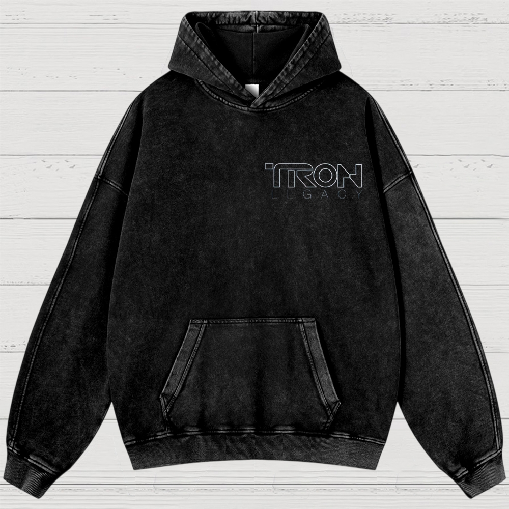 Sci-Fi Digital World Graphic Retro Washed Hoodies