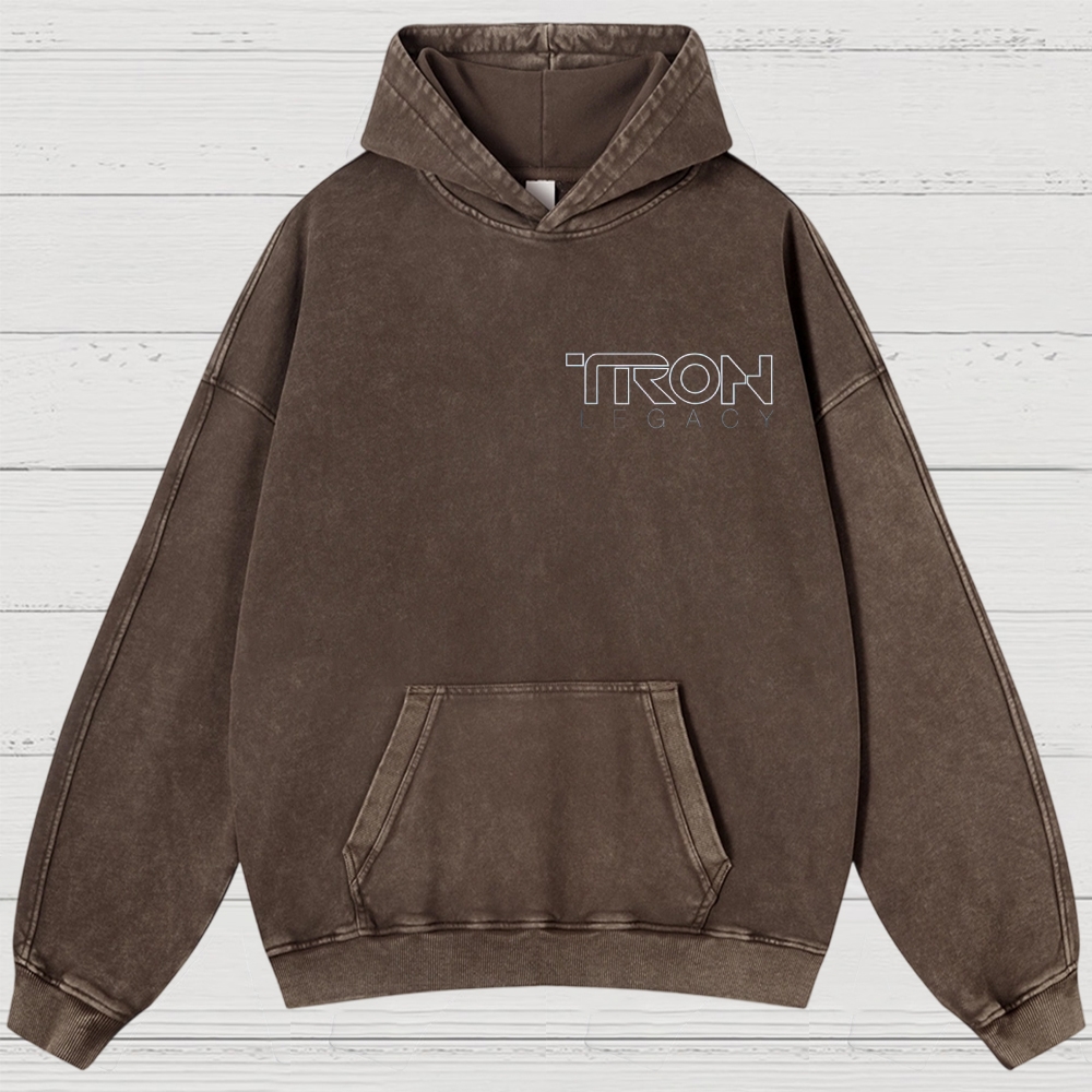 Sci-Fi Digital World Graphic Retro Washed Hoodies