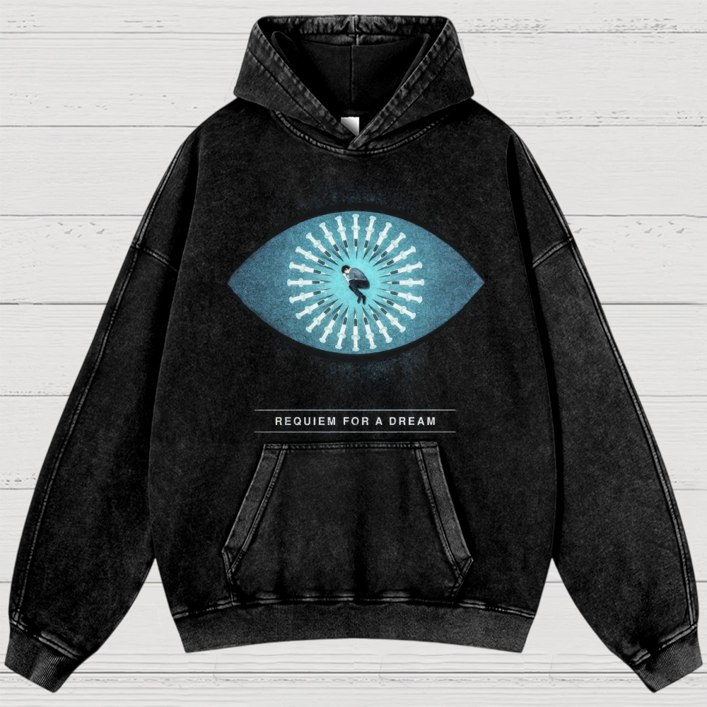 Psychological Drama Symbolic Graphic Retro Washed Hoodies