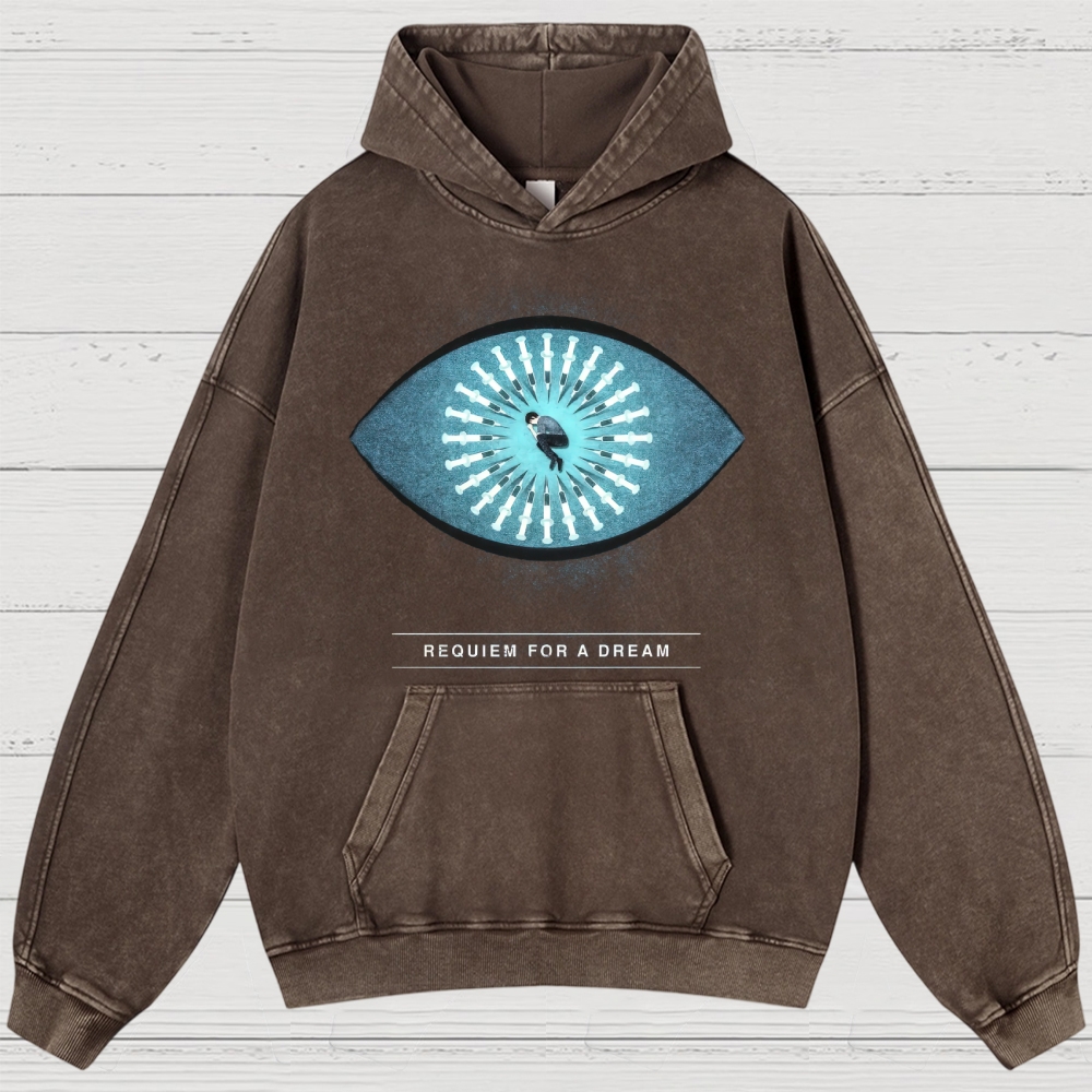 Psychological Drama Symbolic Graphic Retro Washed Hoodies