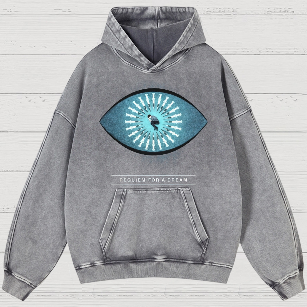 Psychological Drama Symbolic Graphic Retro Washed Hoodies