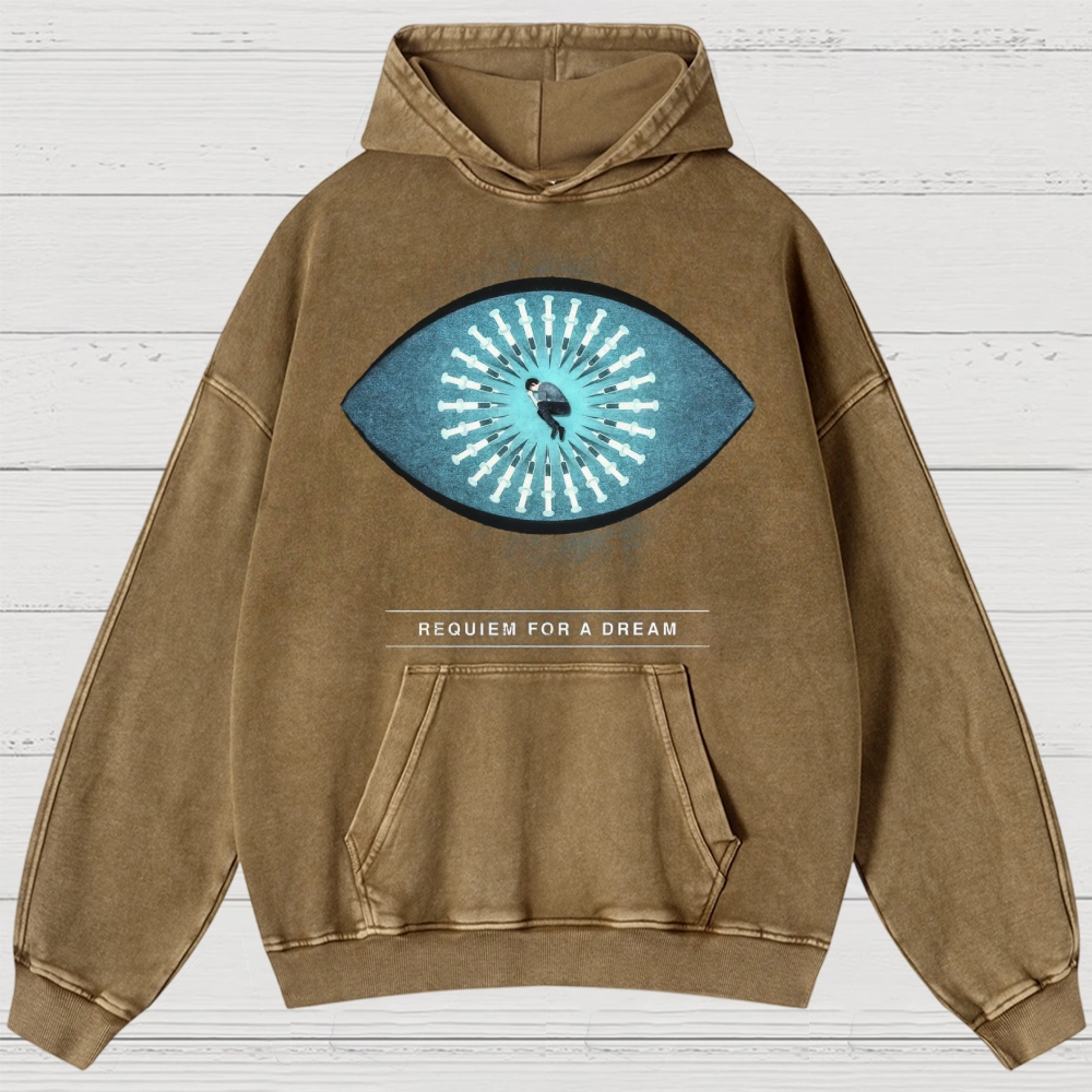 Psychological Drama Symbolic Graphic Retro Washed Hoodies