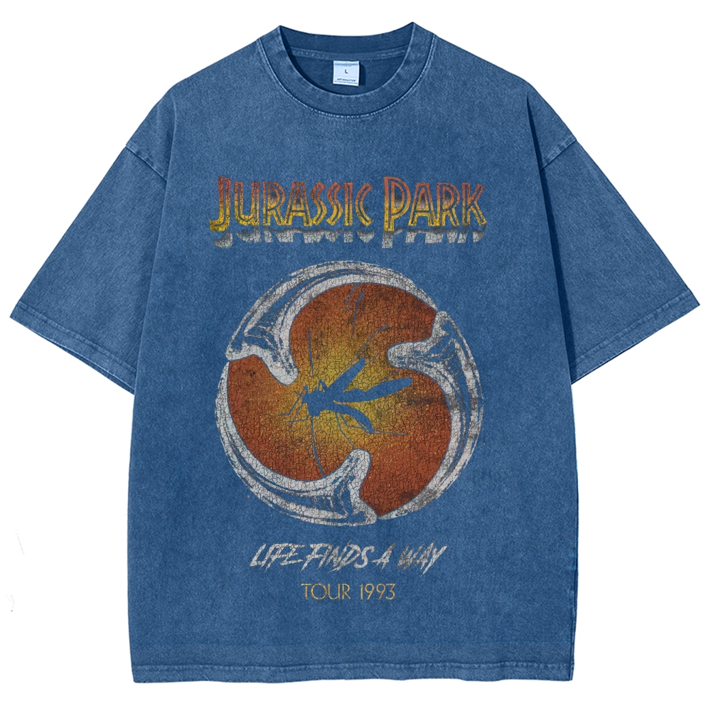 Prehistoric Insect & Slogan Graphic Retro Washed T-Shirt