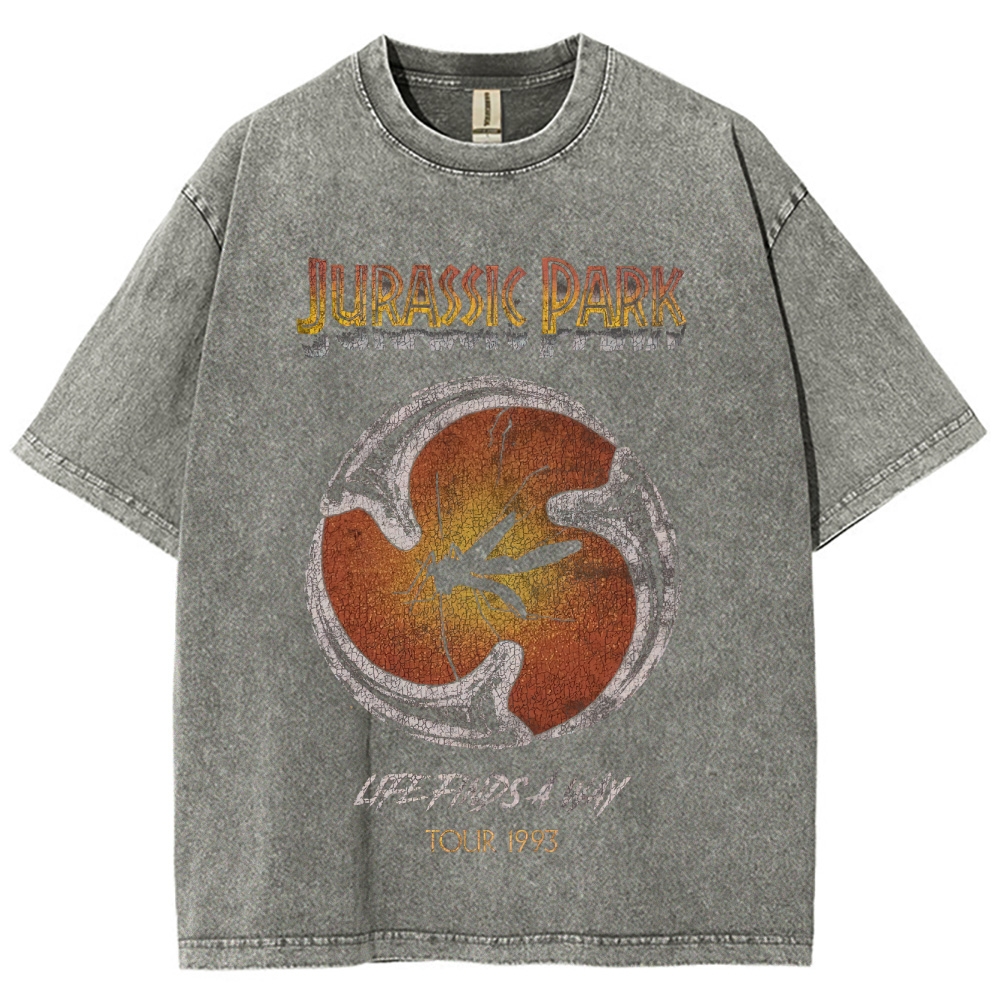 Prehistoric Insect & Slogan Graphic Retro Washed T-Shirt