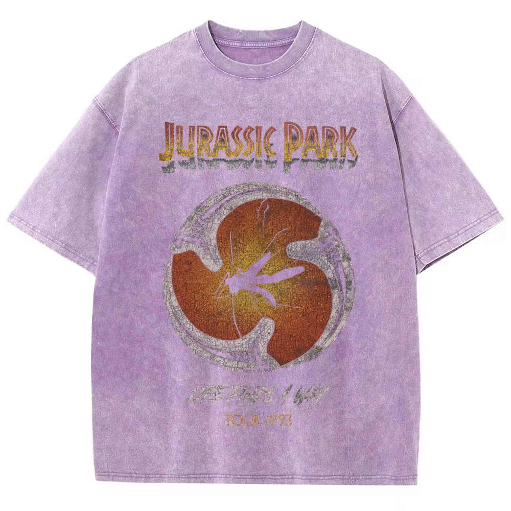 Prehistoric Insect & Slogan Graphic Retro Washed T-Shirt