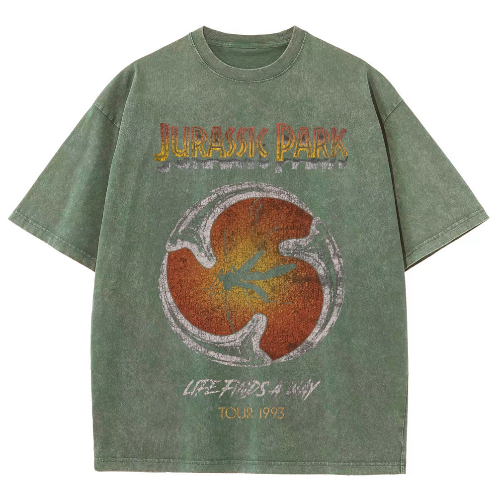 Prehistoric Insect & Slogan Graphic Retro Washed T-Shirt