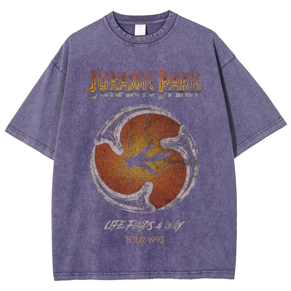 Prehistoric Insect & Slogan Graphic Retro Washed T-Shirt