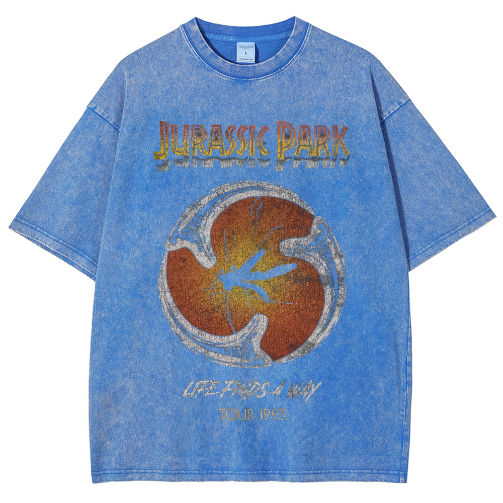 Prehistoric Insect & Slogan Graphic Retro Washed T-Shirt