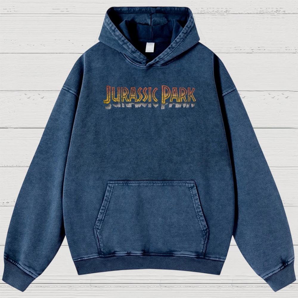 Prehistoric Insect & Slogan Graphic Retro Washed Hoodies
