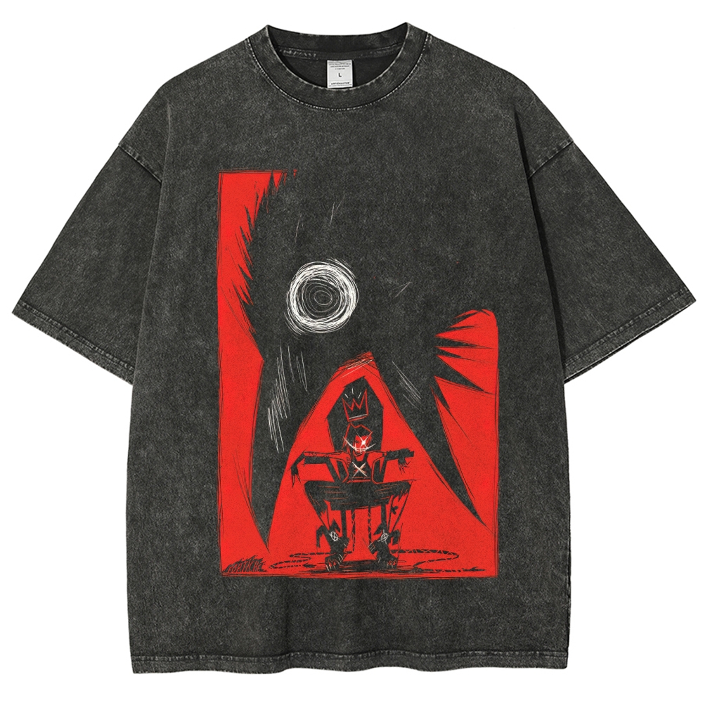 Gothic Horror Creature & Art Graphic Retro Washed T-Shirt