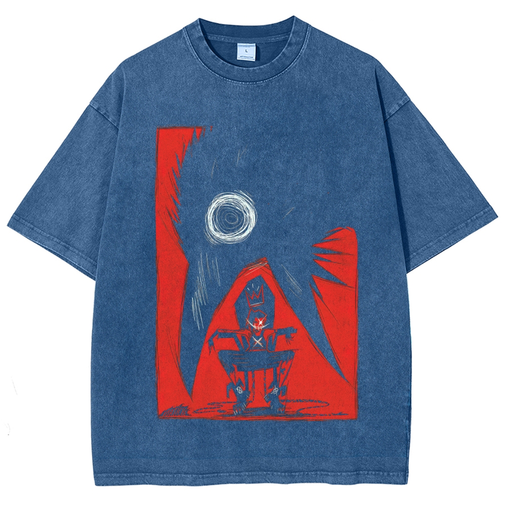 Gothic Horror Creature & Art Graphic Retro Washed T-Shirt