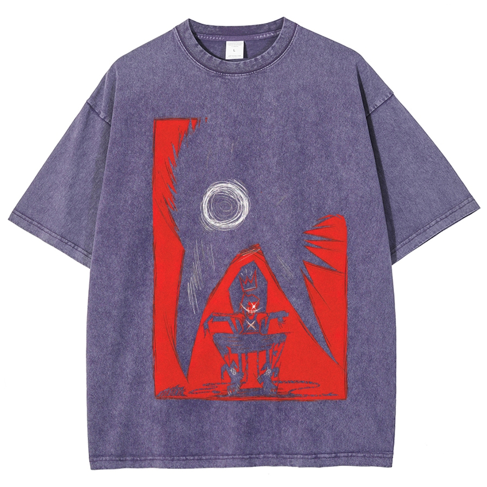 Gothic Horror Creature & Art Graphic Retro Washed T-Shirt