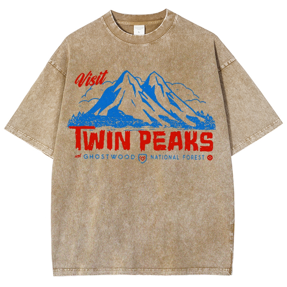 Retro Forest Fictional Nature Reserve Washed T-Shirt 