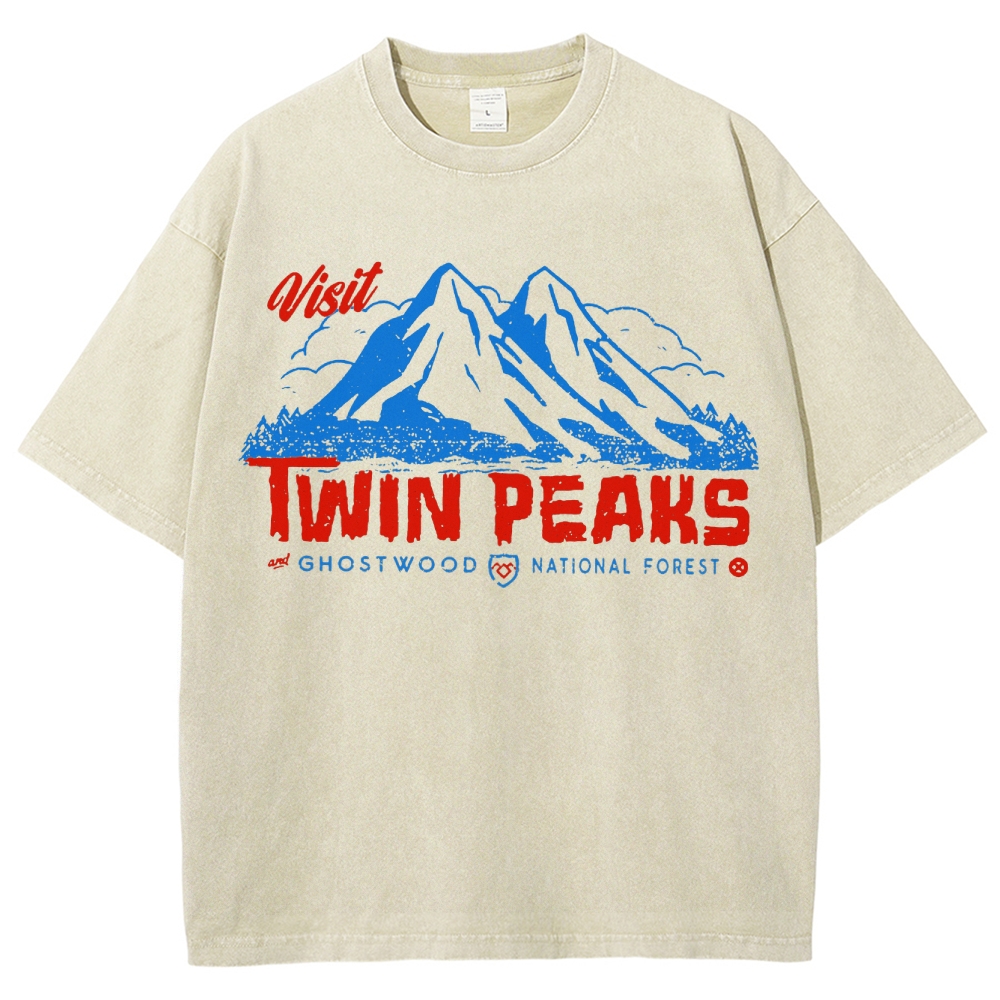 Retro Forest Fictional Nature Reserve Washed T-Shirt 