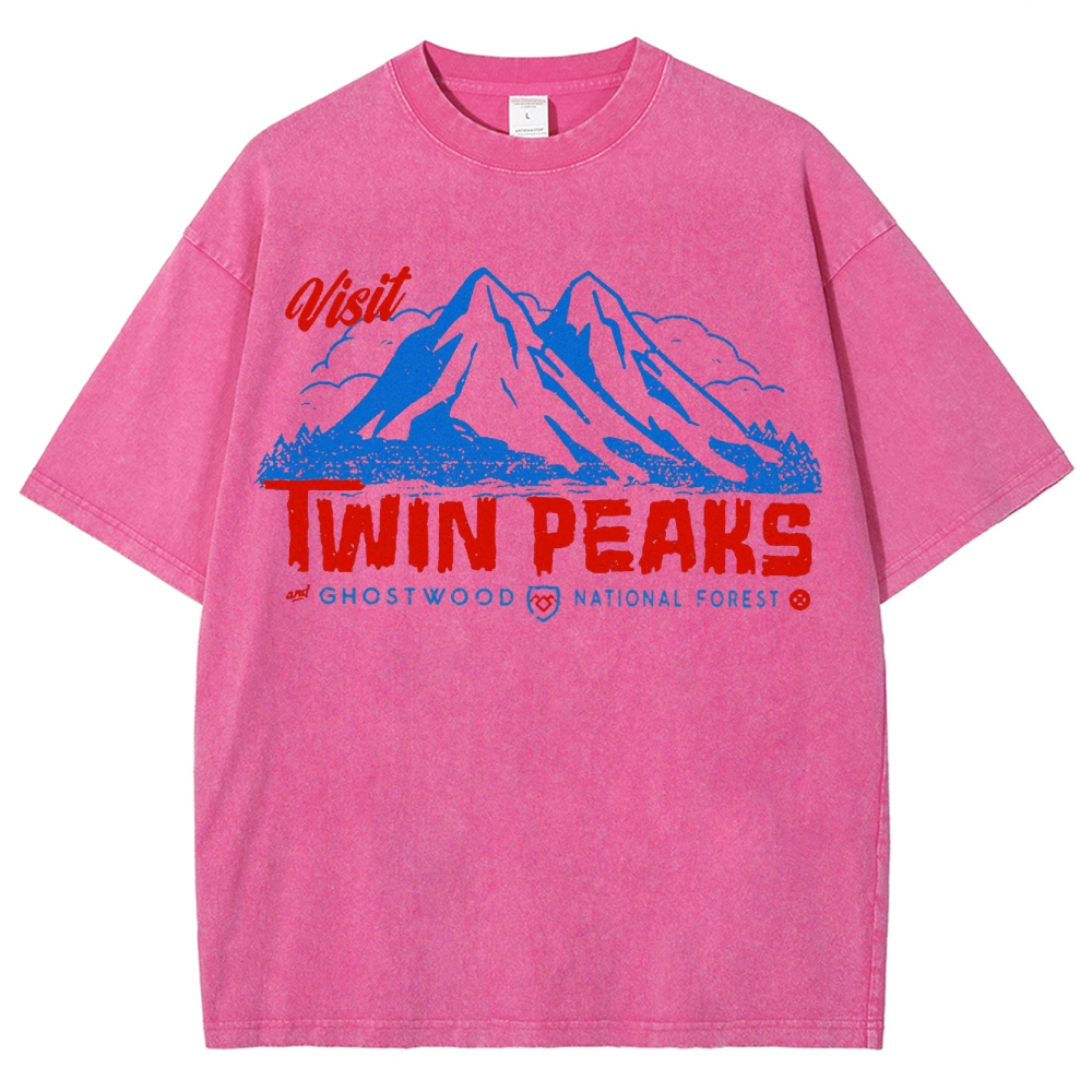 Retro Forest Fictional Nature Reserve Washed T-Shirt 