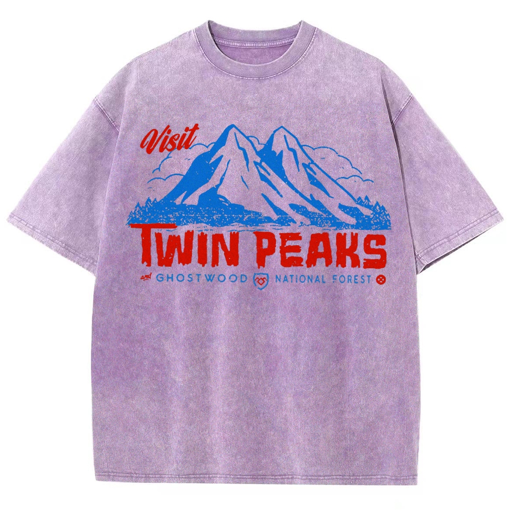 Retro Forest Fictional Nature Reserve Washed T-Shirt 