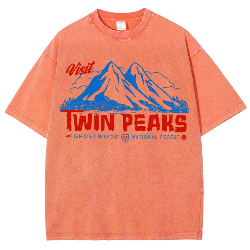 Retro Forest Fictional Nature Reserve Washed T-Shirt 