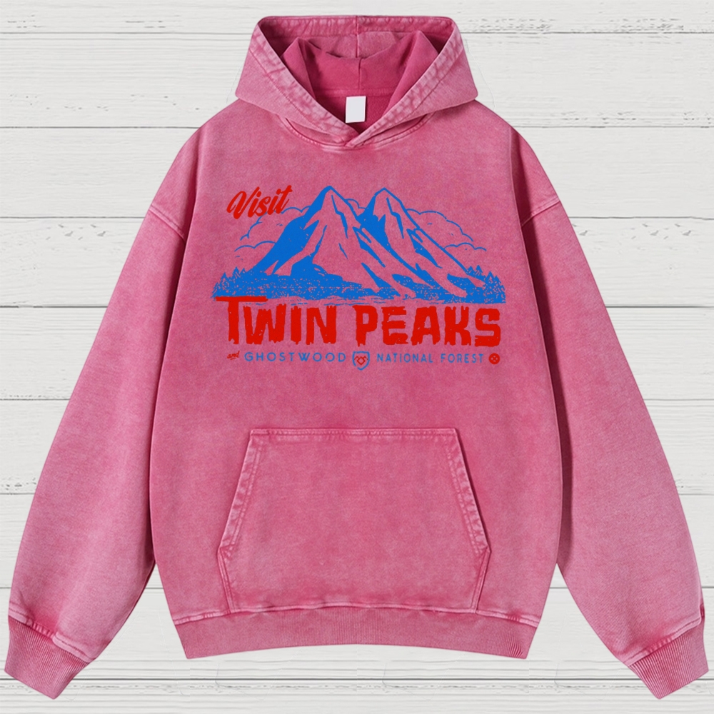 Retro Forest Fictional Nature Reserve Washed Hoodies